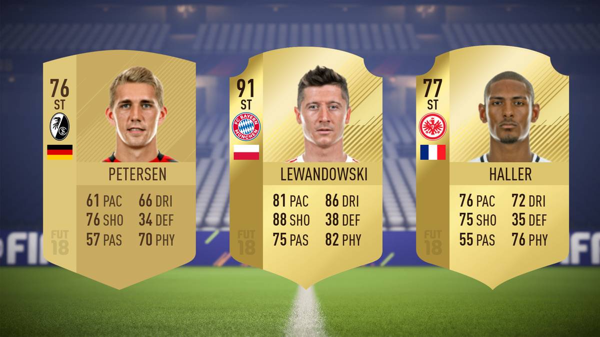 Nils Petersen (SC Freiburg), Robert Lewandowski (FC Bayern München), Sebastien Haller (Eintracht Frankfurt)