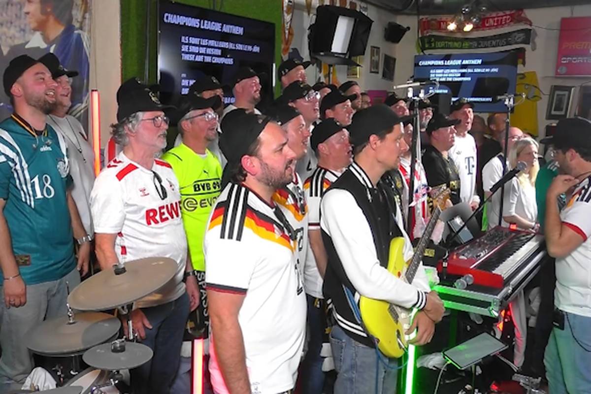 Männerchor singt Champions-League-Hymne im Fantalk
