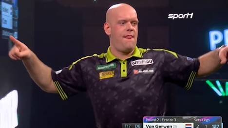 Michael van Gerwen setzt sich bei der Darts-WM souverän durch und trifft jetzt auf den deutschen Shootingstar Arno Merk.