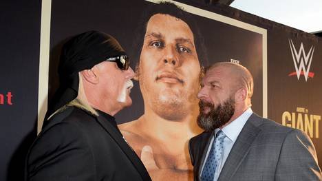 Hulk Hogan (l.) traf Ende März bei einer Filmpremierenparty auf WWE-Vorstand pAUL "Triple H" Levesque