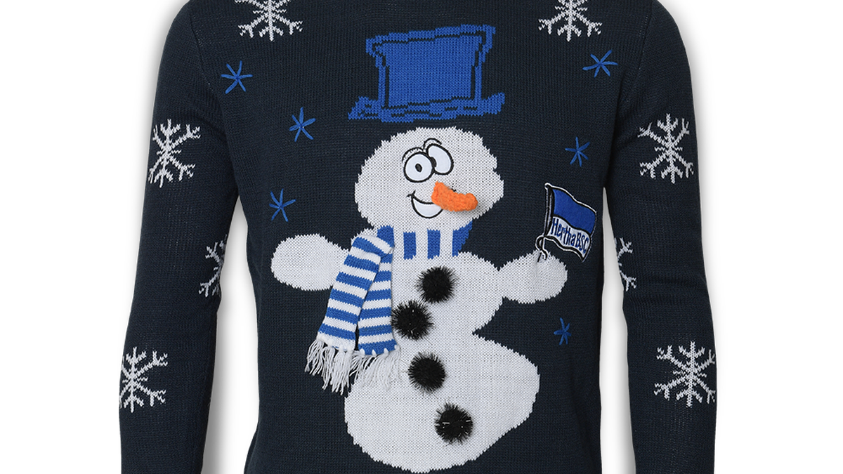 Hertha BSC hat sich für viele verschiedene 3D-Elemente auf seinem Ugly Sweater entschieden