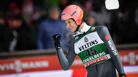 Karl Geiger feierte am Samstag seinen ersten Weltcupsieg In Engelberg feierte Karl Geiger seinen ersten Einzel-Weltcupsieg