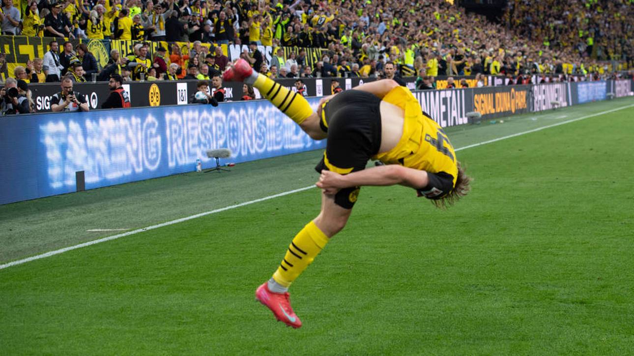 Daniel Svensson jubelt akrobatisch nach seinem ersten Tor für den BVB