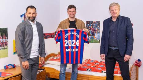 Der FC Bayern verlängert den Vertrag mit Thomas Müller bis 2024. Der 32-Jährige kommt auf 624 Pflichtspiele, 226 Tore und 242 Vorlagen beim Rekordmeister.
