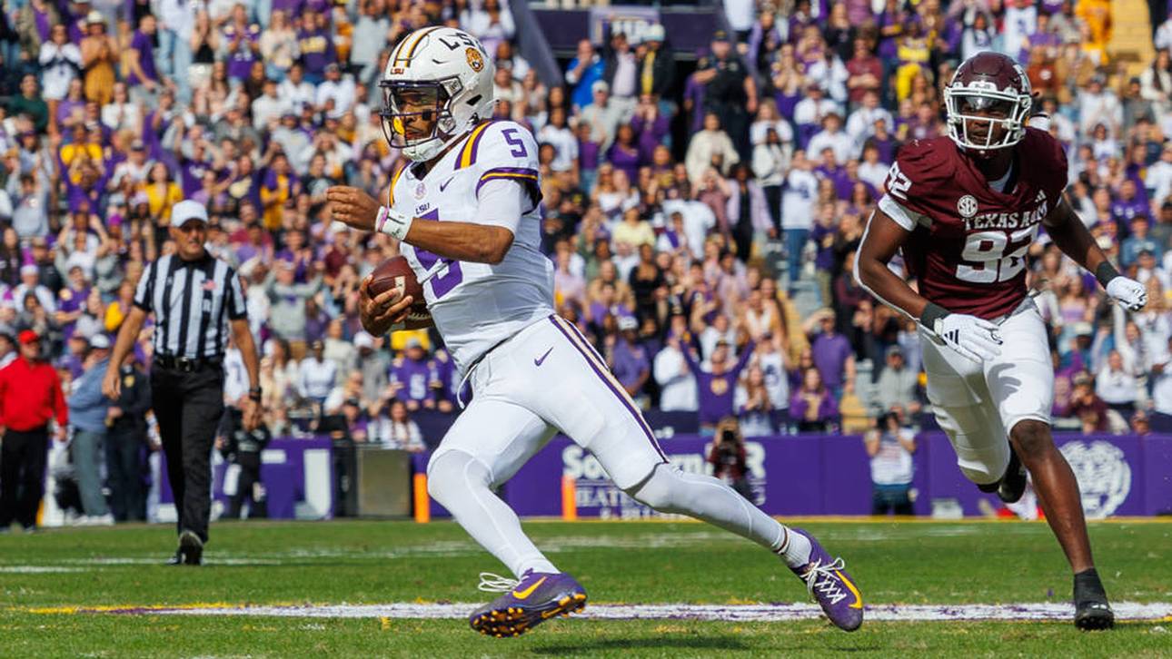 Jayden Daniels war am College bei der LSU und gewann die Heisman-Trophäe