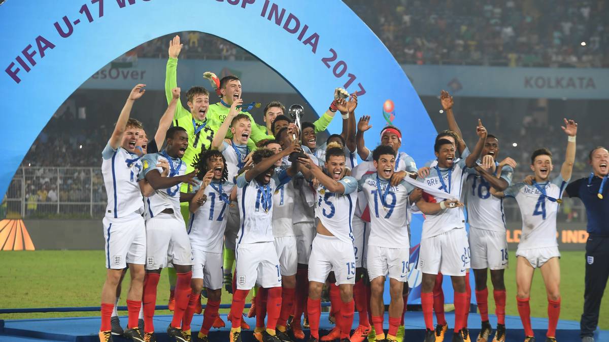 2017 gewannen die Junioren-Nationalmannschaften der Three Lions so gut wie alles: Die U17 krönte sich zum Weltmeister (Foto), die U19 gewann die Europameisterschaft und die U20 triumphierte bei der WM