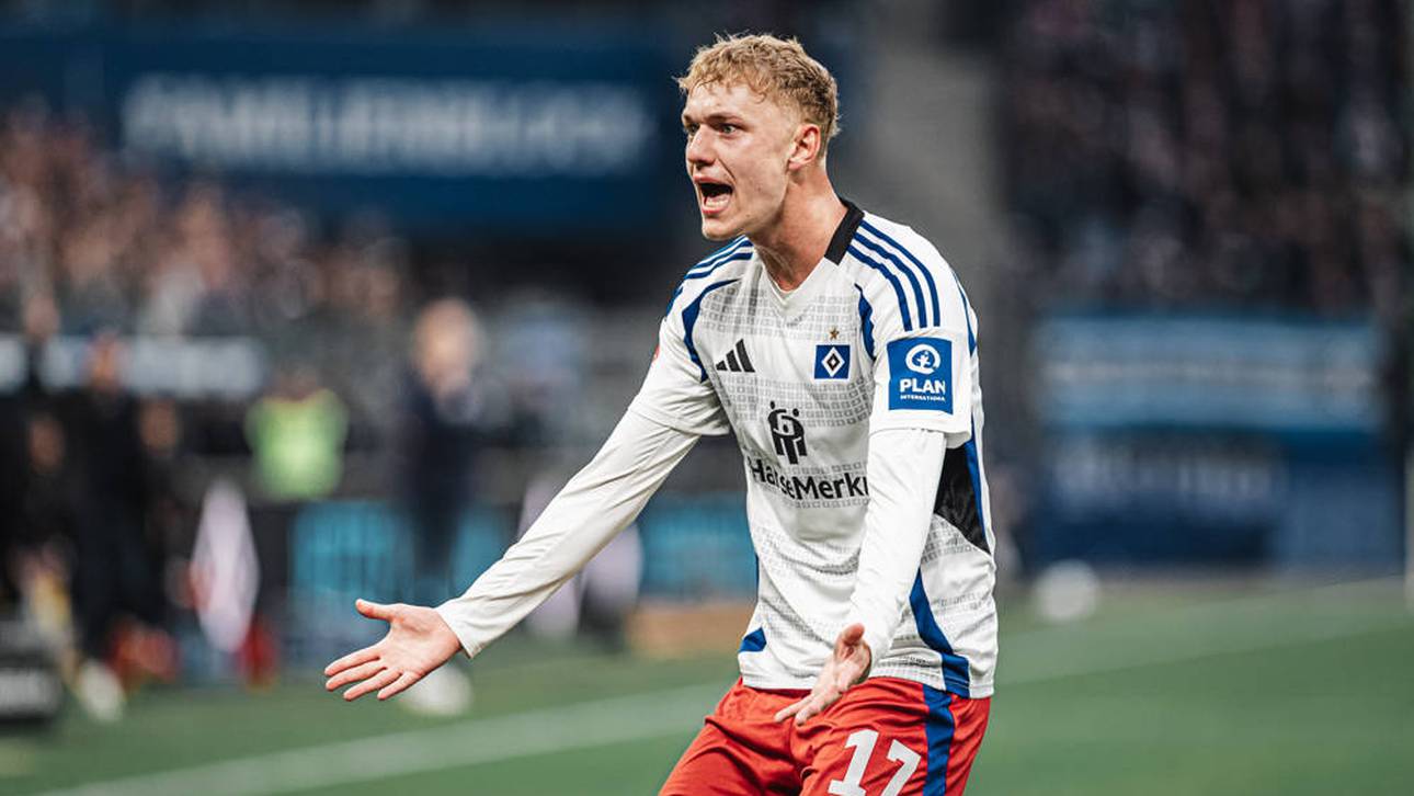 Adam Karabec geriet mit dem HSV gegen Eintracht Braunschweig unter die Räder