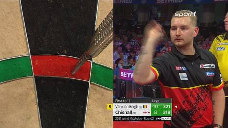 Dimitri Van den Bergh und Dave Chisnall liefern sich ein Duell der Extraklasse. Am Ende behält der belgische Titelverteidiger die Nerven. 