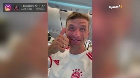 Der FC Bayern hat sich auf die Reise in die USA gemacht. Auf Instagram gibt Thomas Müller Einblicke in das Flugzeug und zeigt, wer neben wem sitzt. 