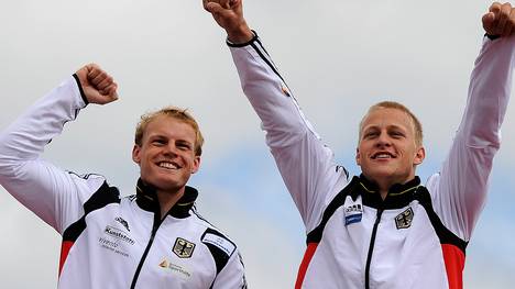 Marcus Groß (l.) und Max Rendschmidt gewannen WM-Gold im Kajak-Zweier über 1000 m