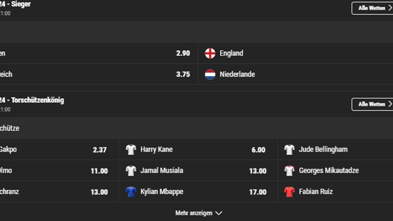 Wer gewinnt die EM? Quoten & Wetten bei Bwin Sportwetten