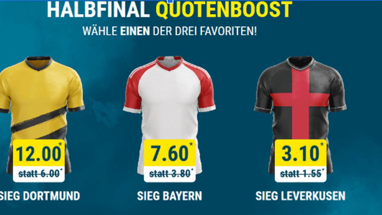 Bei sportwetten.de gibt es gute Quotenboosts zu den CL-Halbfinal Rückspielen