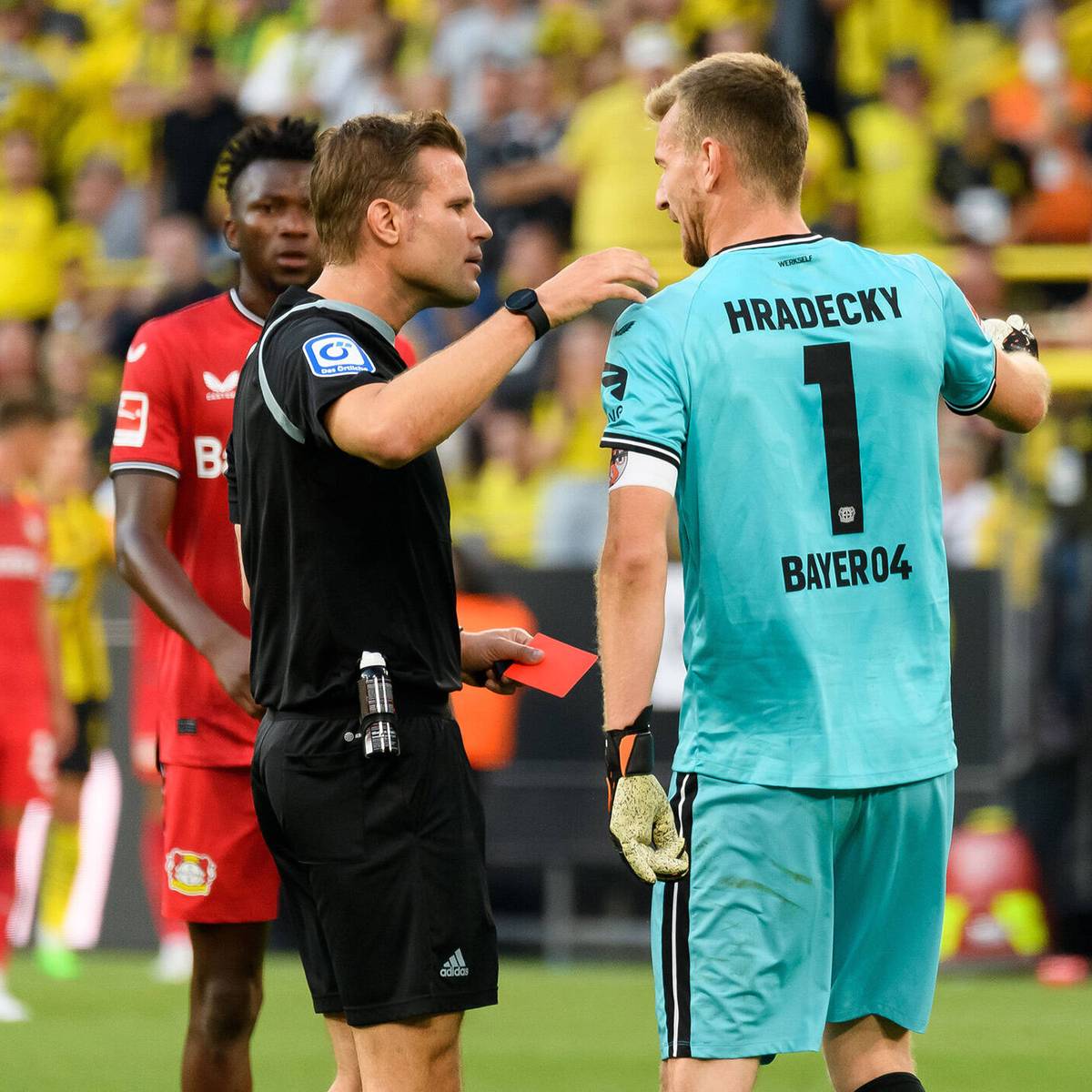 Leverkusen-Keeper Lukas Hradecky fliegt gegen den BVB in der Nachspielzeit vom Platz. Danach überrascht der Finne mit einem kuriosen Geständnis.