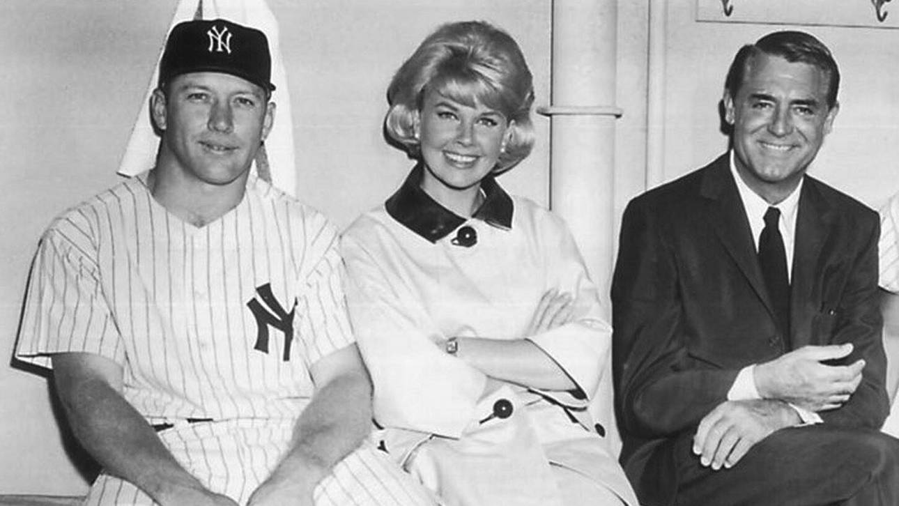 Mickey Mantle (l.) bei einem Hollywood-Ausflug mit Schauspielerin Doris Day