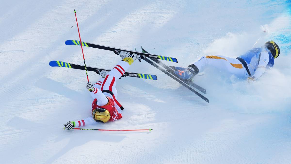 Und auch der Österreicher Christoph Wahrestötter bleibt nicht verschont. Er kommt mit seinem schwedischen Kontrahenten Erik Mobaerg in Kontakt und kommt heftig zu Fall