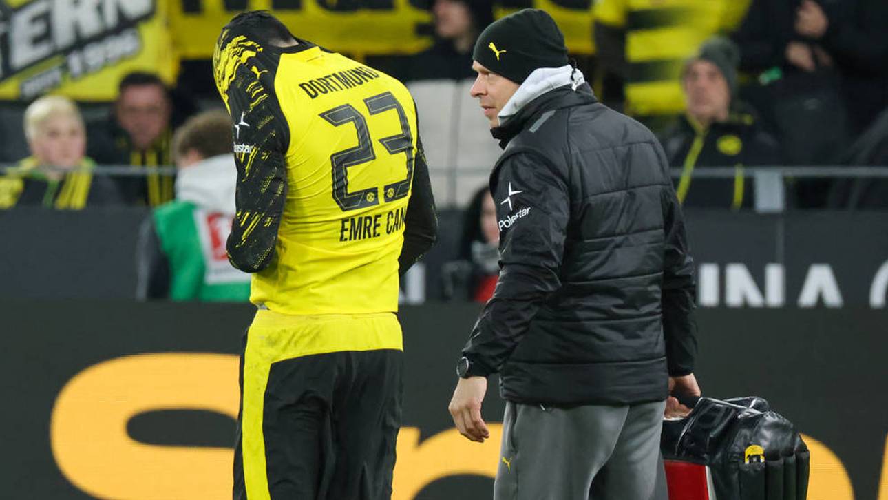 Can auf Krücken aus dem Stadion