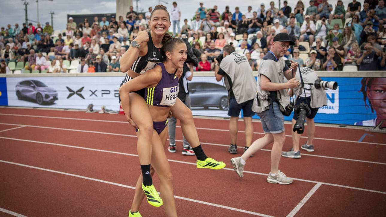 Gina Lückenkemper und Rebekka Haase waren bestens gelaunt