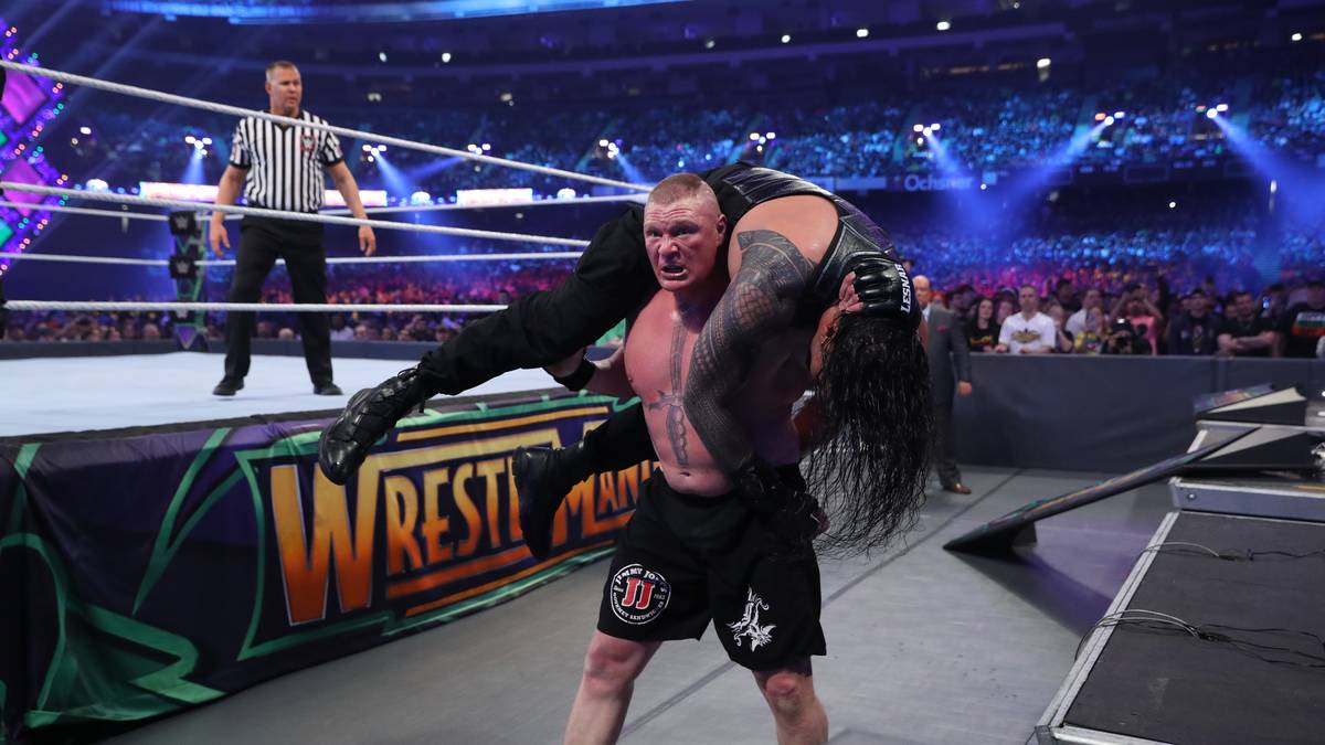 Auch Lesnars Finisher, der F-5, spürt der Big Dog - und das gleich in Serie