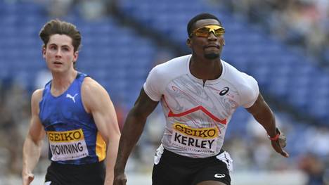 Kerley (r.) gewinnt 100m beim Grand Prix in Yokohama