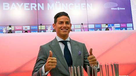 James Rodriguez bei seiner Vorstellung beim FC Bayern München