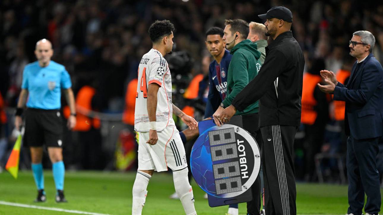 Luis Díaz (l.) sah in Paris die Rote Karte