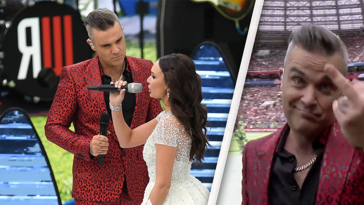 Robbie Williams zeigte bei der Eröffnungsfeier zur WM 2018 den Stinkefinger