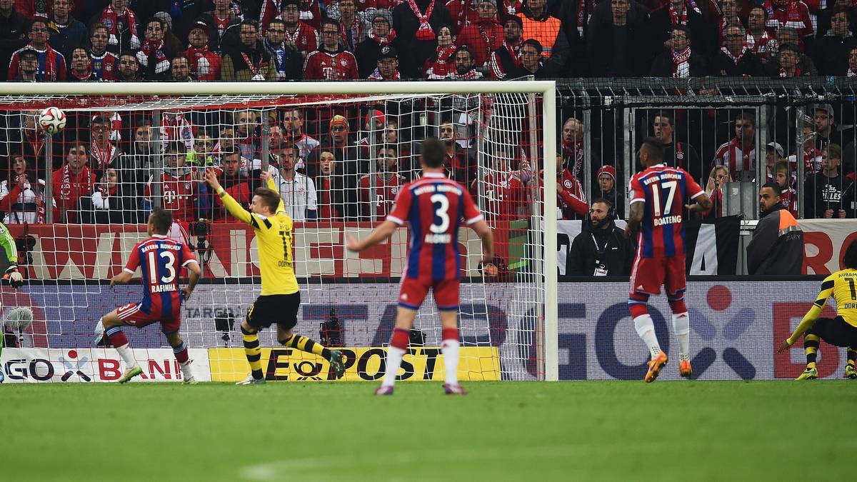 Borussia Dortmund - FC Bayern München (28. April 2015): In seinem völlig verkorksten letzten Jahr in Dortmund bekommen es Klopps Schützlinge im Halbfinale des DFB-Pokals mit dem FC Bayern München zu tun. Nach der Führung durch Lewandowski (mittlerweile im Bayern-Trikot) in der 30. Minute gelingt Pierre-Emerick Aubameyang erst eine Viertelstunde vor dem Ende der Ausgleich