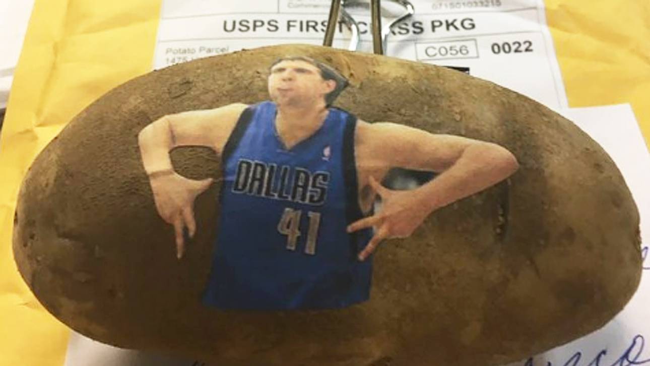 Nowitzki auf Kartoffel verewigt