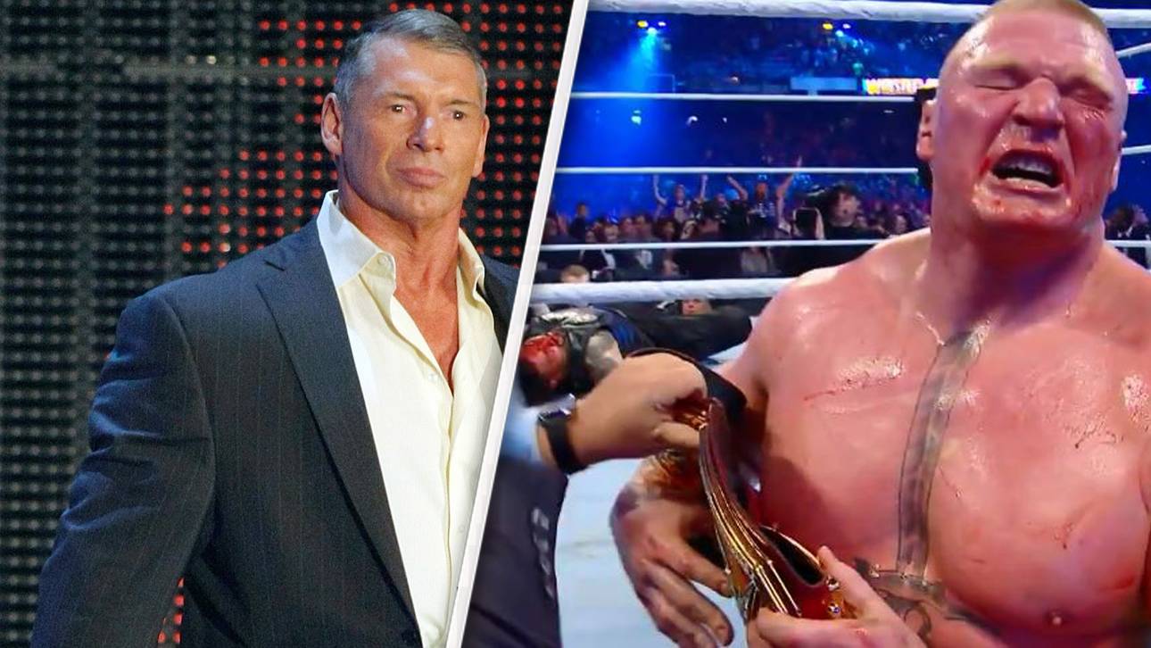 Vince McMahon (l.) und Brock Lesnar stritten sich nach WWE WrestleMania 34 hinter den Kulissen