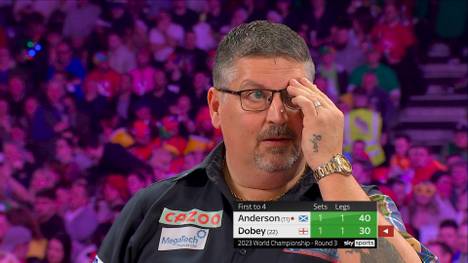 Der nächste ehemalige Weltmeister ist raus. Gary Anderson muss nach dem 1:4 gegen Chris Dobey schon in Runde drei die Koffer packen.