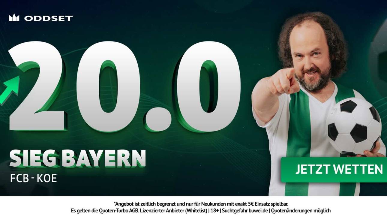 Quotenboost von 20,0 auf Bayern-Sieg gegen Köln