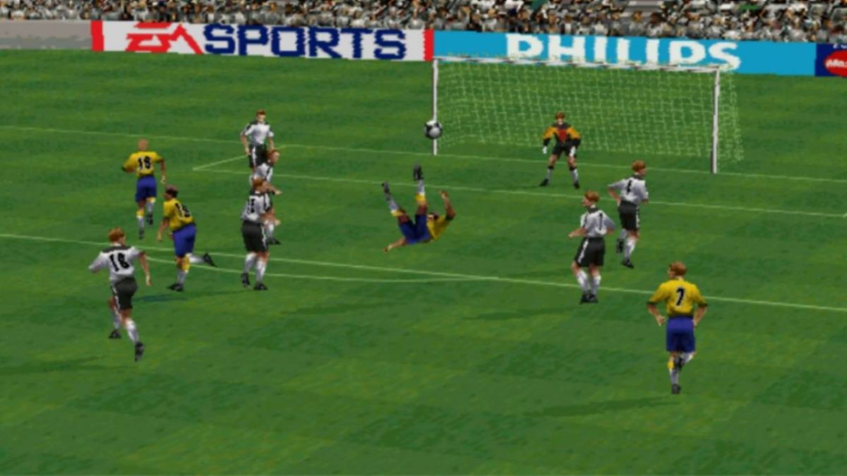 FIFA 98 - Road to World Cup 98: In FIFA 98 kam der inhaltliche Umschwung mit neuen Ligen und Stadien, auch der offizielle WM-Modus mit allen Teams wurde offiziell lizenziert. Erstmals gab es angesagte Popmusik auf die Ohren - und der Hallenmodus von FIFA 98 ist bis heute legendär