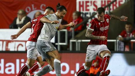 Zlatan Ibrahimovic traf für Manchester United, doch Bristol City zieht ins Viertelfinale ein