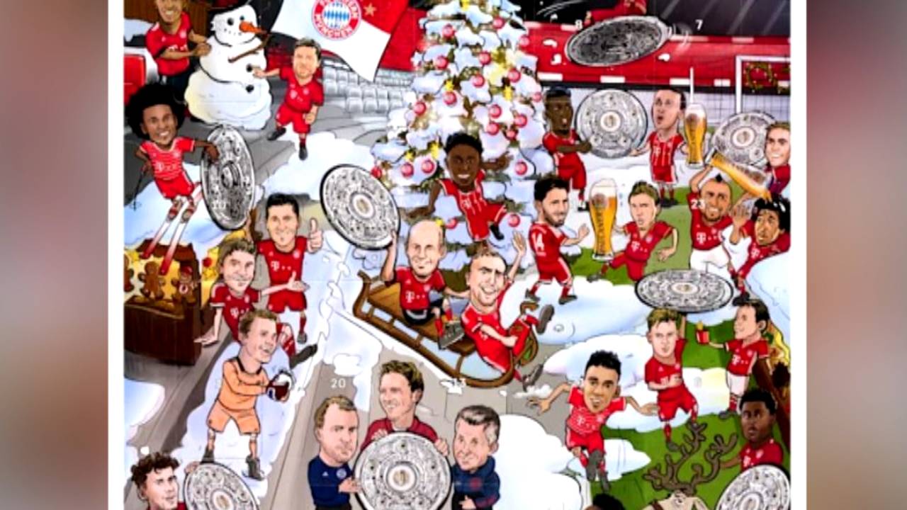 Robert Lewandowski auf Adventskalender des FC Bayern München