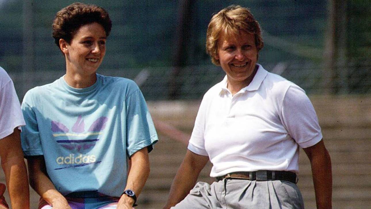 Gertrud Schäfer (r.) 1992 mit Sabine Braun