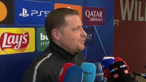 Bayern-Sportvorstand Max Eberl erläutert nach dem Spiel die Causa Mathys Tel und dessen Wechselwunsch. Daraufhin entwickelt sich ein Verbal-Duell mit einem Reporter.