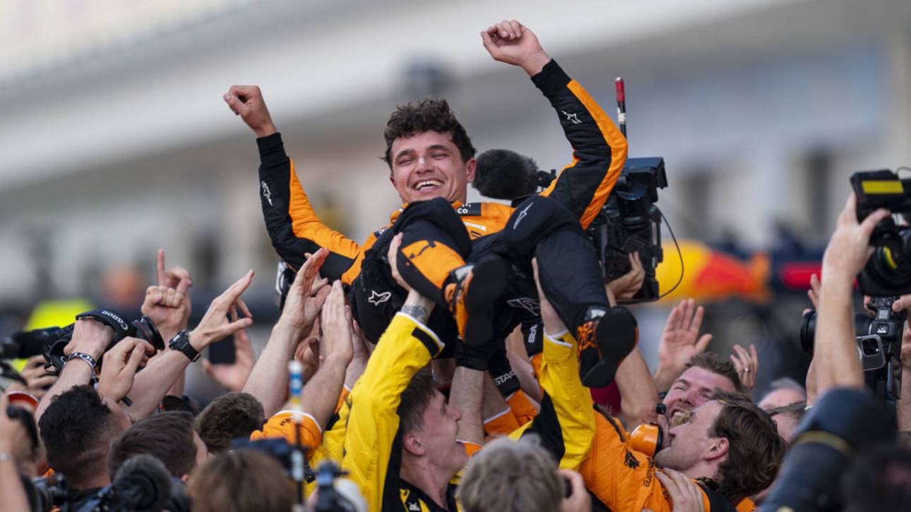 Lando Norris ließ sich nach seinem ersten Sieg feiern