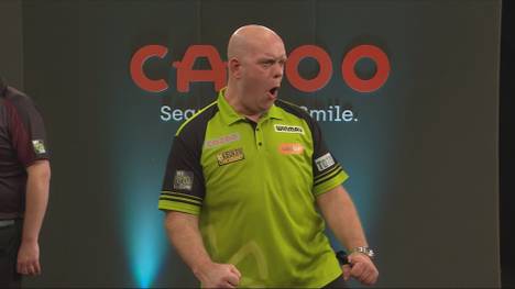 Michael van Gerwen schlägt Luke Humphries bei den Darts UK Open mit 10:4 und zieht ins Viertelfinale ein. 