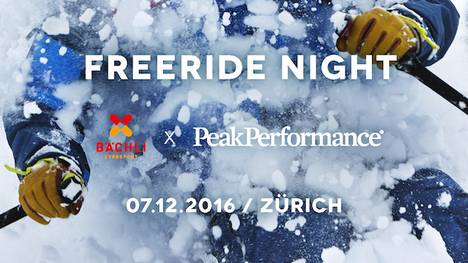 Bächli und Peak Performance präsentieren: Freeride Night am 7. Dezember 2016
