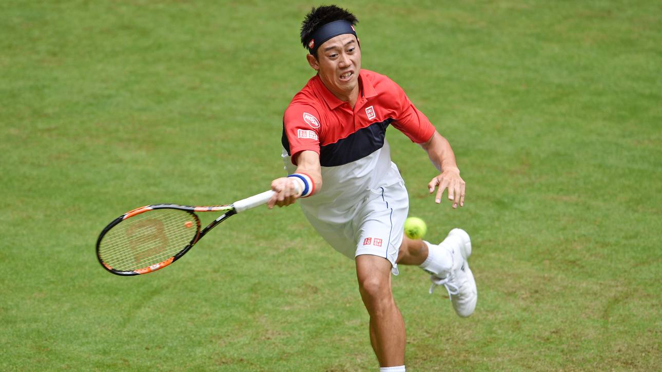 Nishikori in Halle gegen Brown