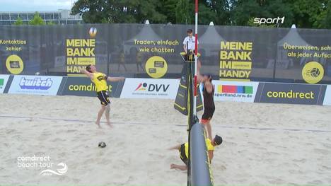Souverän im ersten Satz, mit Comeback im zweiten: Die Beachvolleyballer Lars Flüggen und Nils Ehlers stehen im Top8-Halbfinale in Düsseldorf.