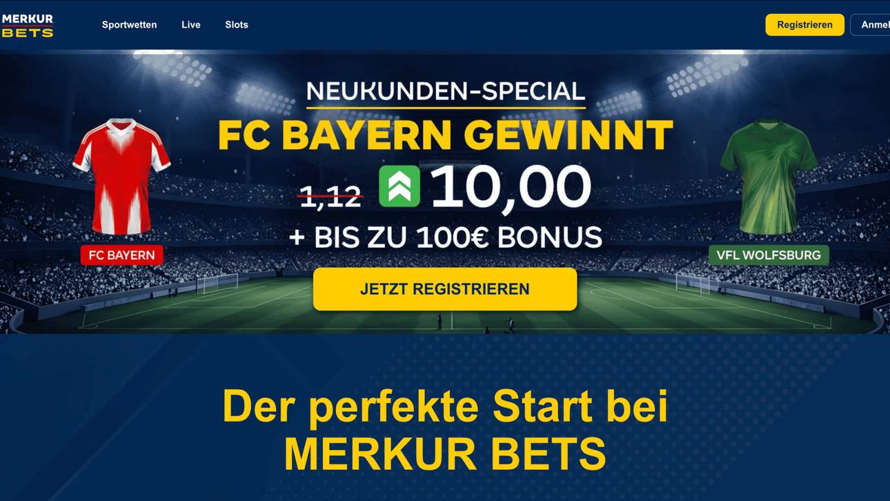 Merkur Bets Quotenboost für Bayern München gegen VfL Wolfsburg | 11.01.2026
