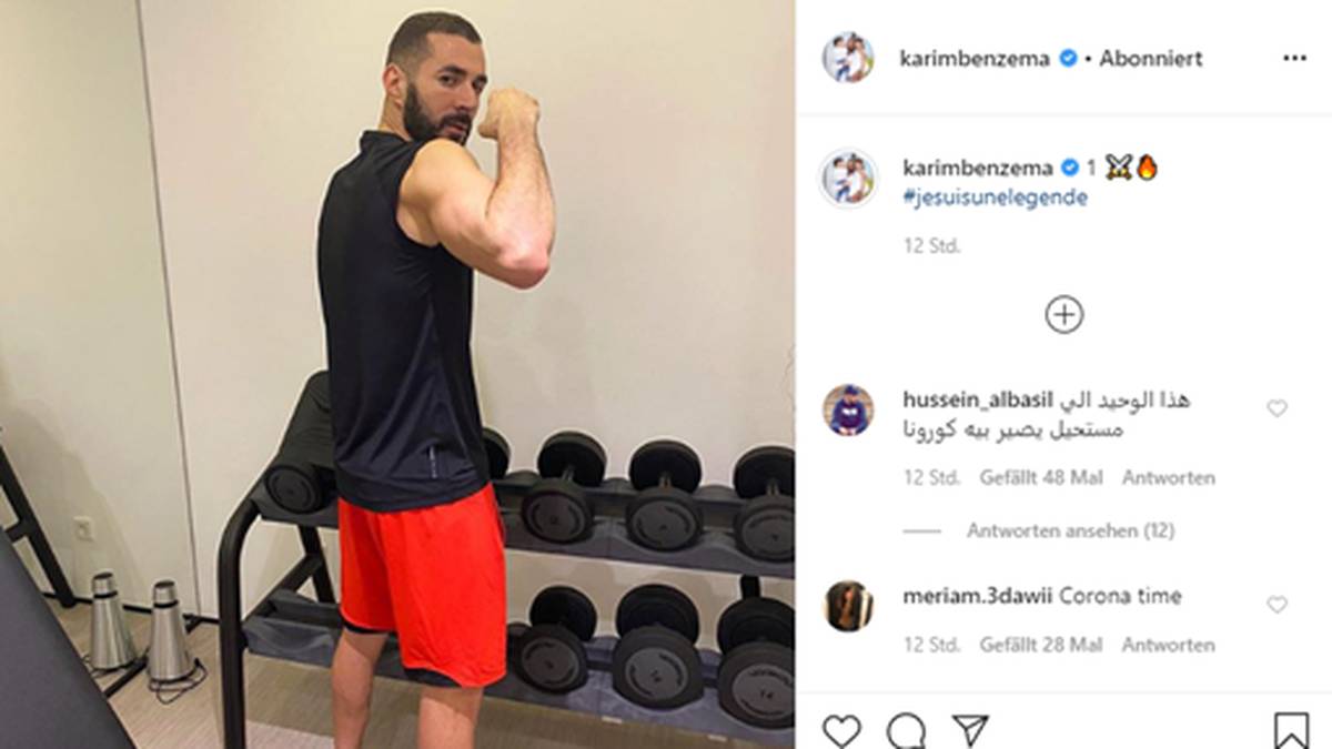 ... nämlich ein häusliches Workout: Der Franzose zeigt seinen Follower, was sein heimisches Fitnessstudio zu bieten hat