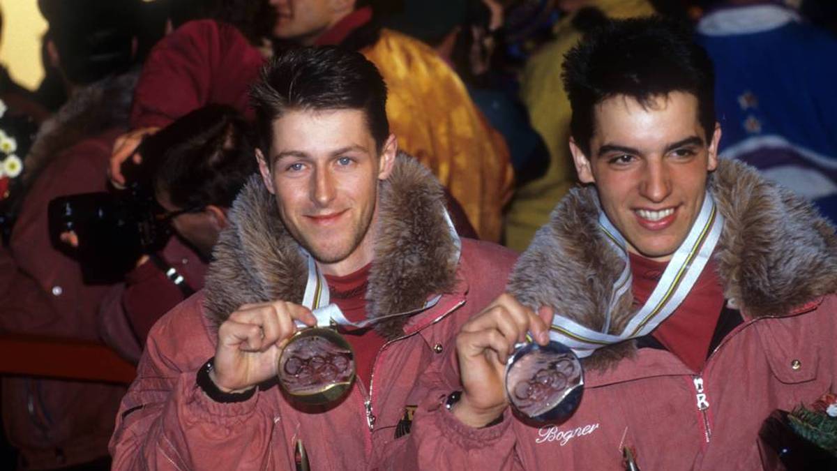 Mark Kirchner (l.) holte 1992 in Albertville Olympia-Gold vor Ricco Groß