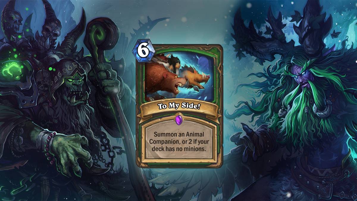 Zu mir! (To My Side!) - Ruft einen Tierbegleiter herbei oder zwei, wenn Euer Deck keine Diener enthält. Diese Karte wird zweimal im Deck gespielt