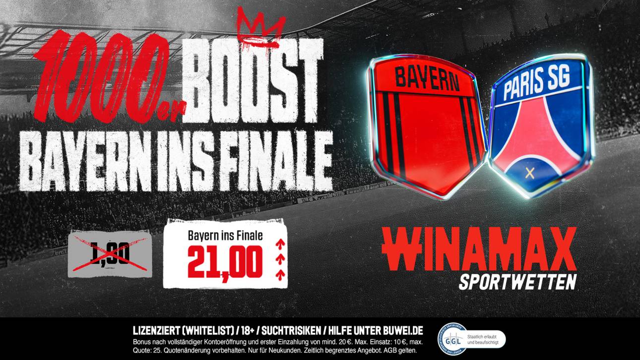 Winamax Quotenboost für Bayern München vs. Paris Saint-Germain am 06.05.