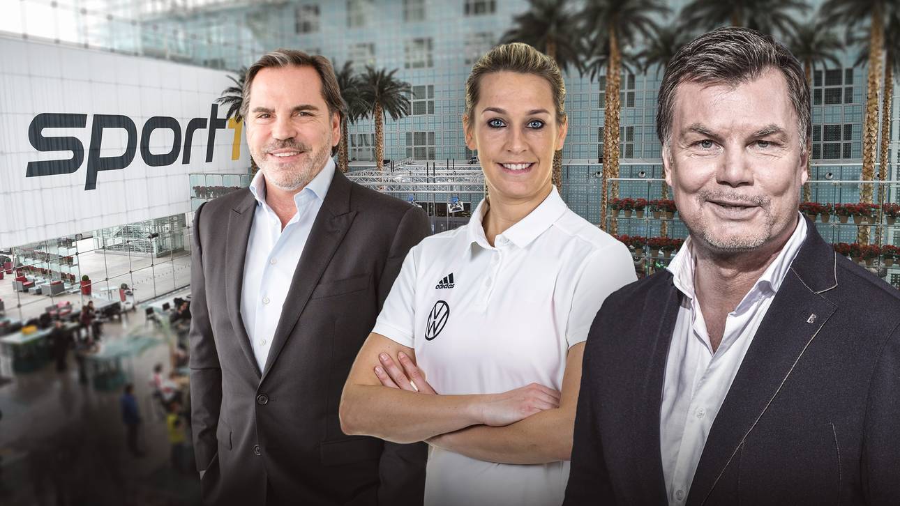 Volker Struth (l.) und Lena Goeßling (M.) sind bei Thomas Helmer zu Gast im CHECK24 Doppelpass