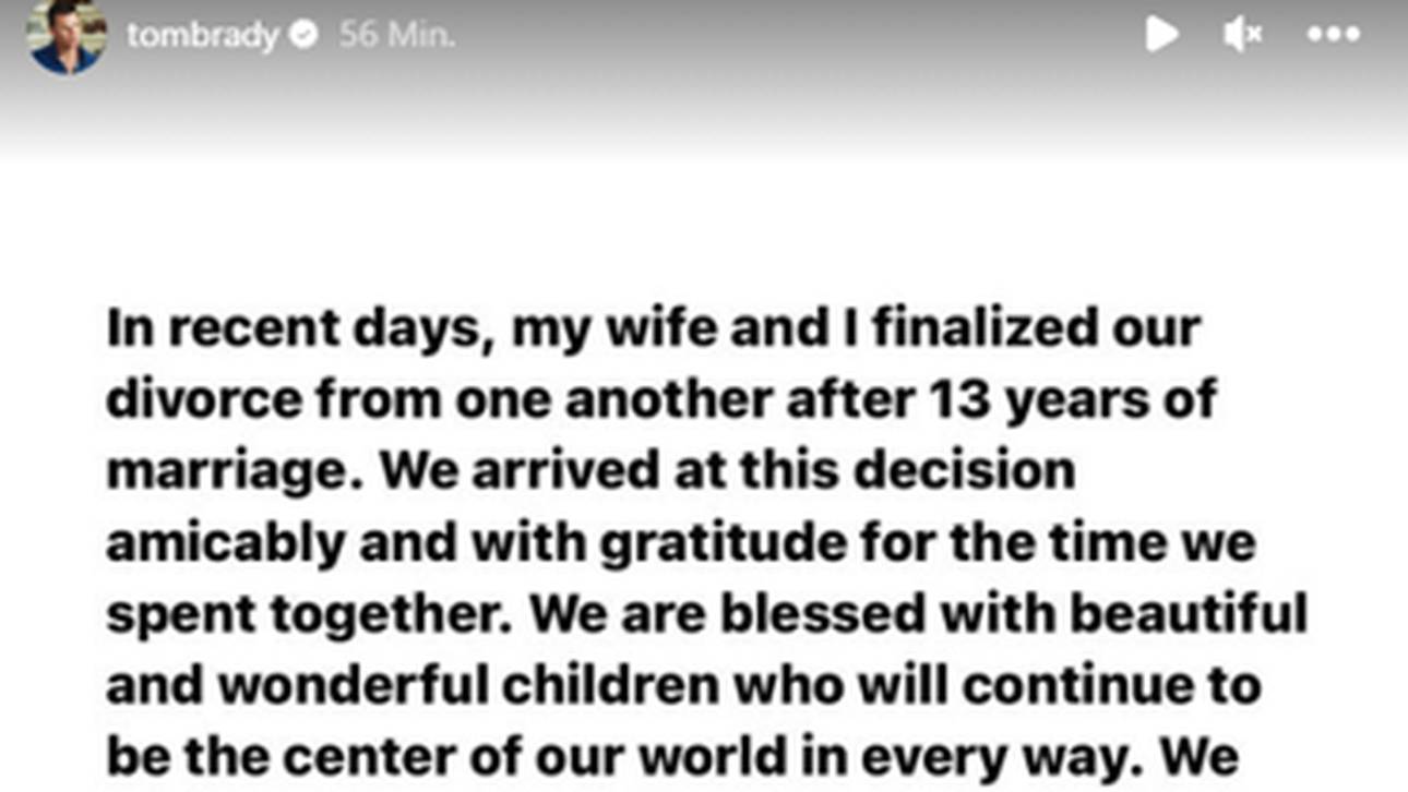 Tom Brady verkündet sein Ehe-Aus auf Instagram