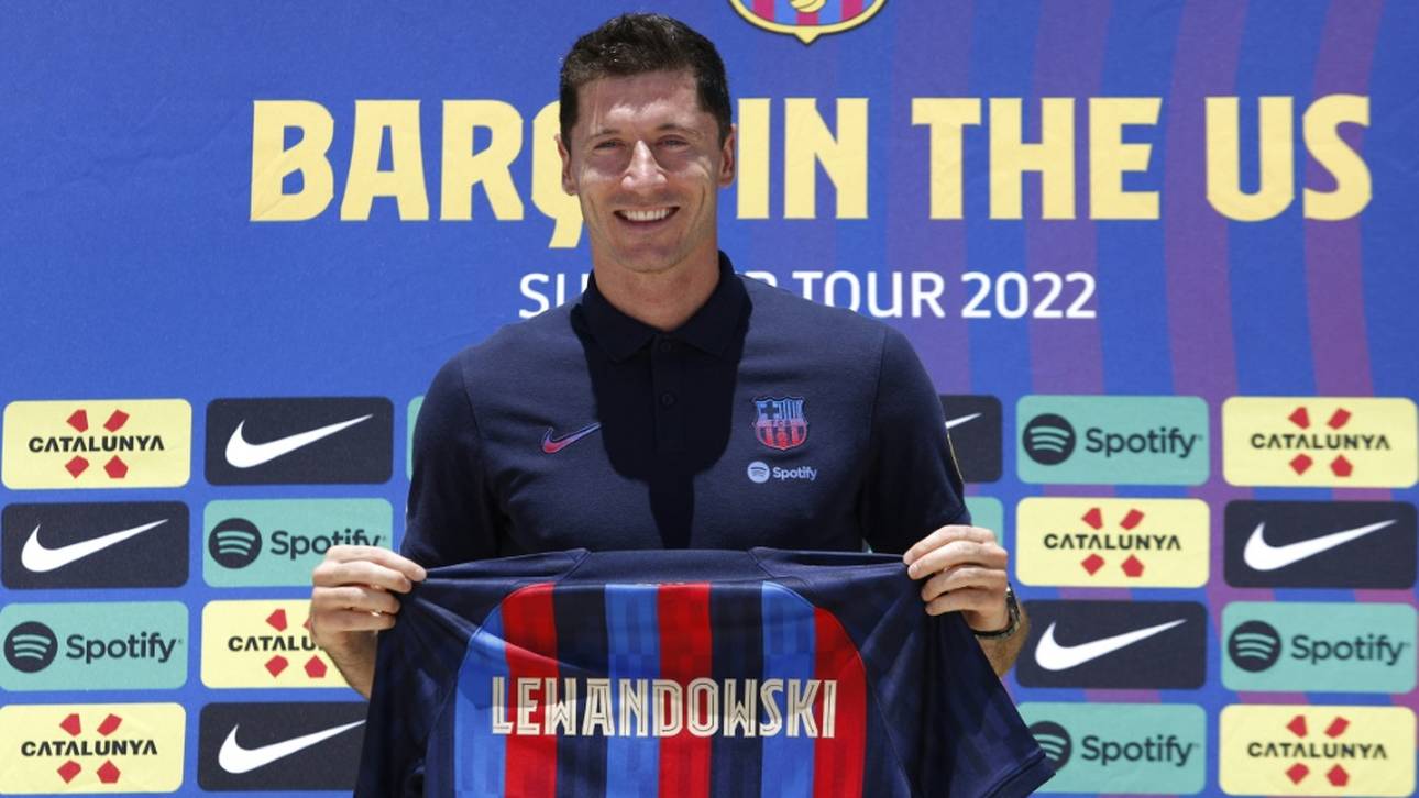 Lewy überrascht bei Barca-Vorstellung