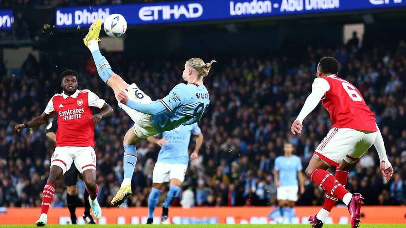 Erling Haaland zeigte gegen Arsenal einen spektakulären Fallrückzieher